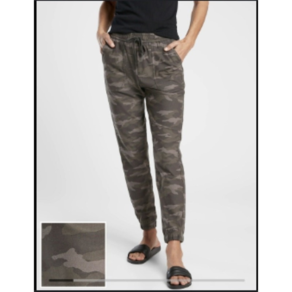 Athleta Camo Farallon Jogger Pants Women Size 2 Drawstring Waist